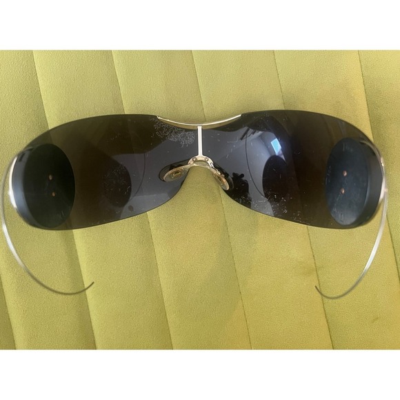 Christian Dior Vintage Shield Sunglasses Y2K Oversized Wrap Logo Medallion Black main image 5